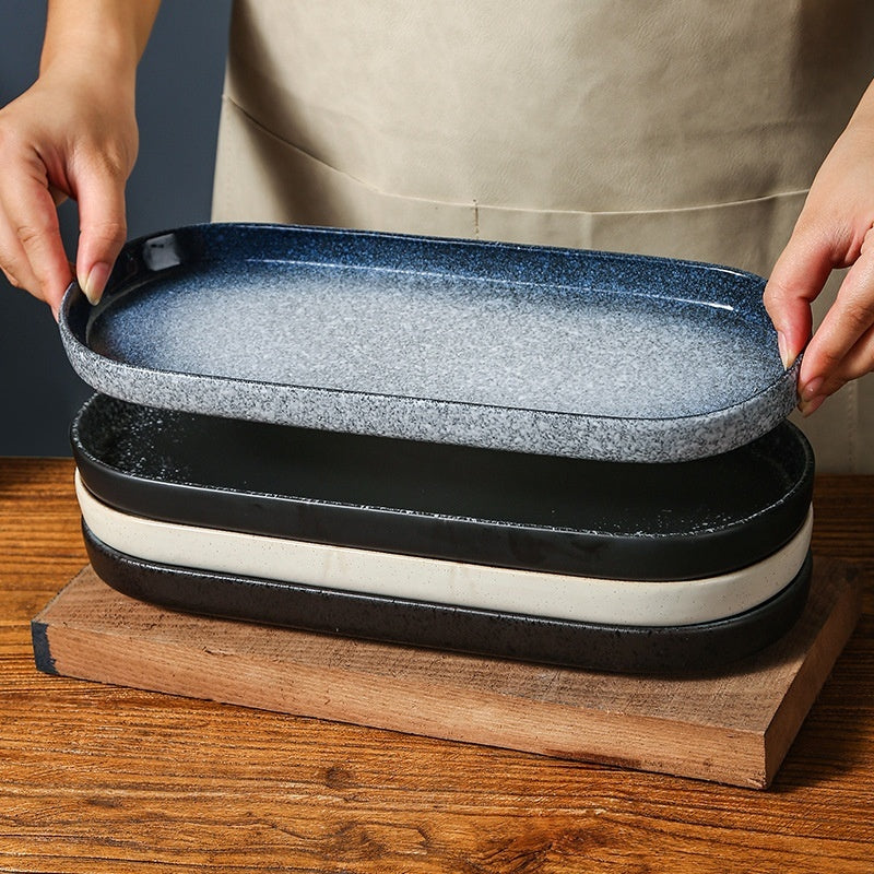 Japanese-style Ceramic Rectangular Sushi Plate