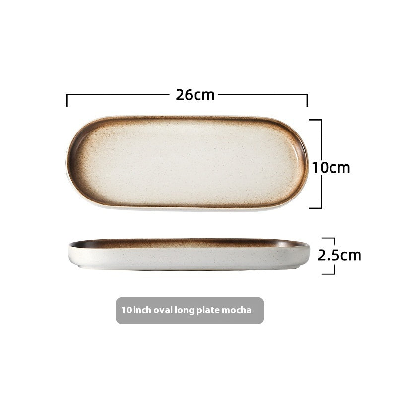 Japanese-style Ceramic Rectangular Sushi Plate