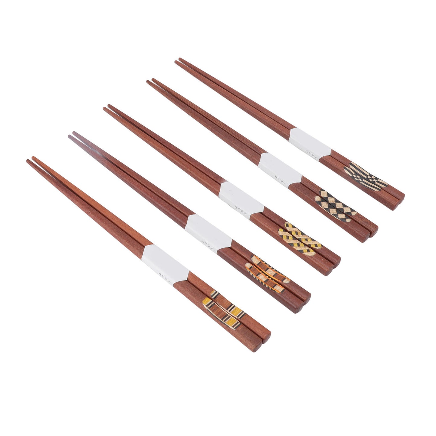 Wooden Chopsticks Red Sandalwood Grooved Pattern Natural and Reusable