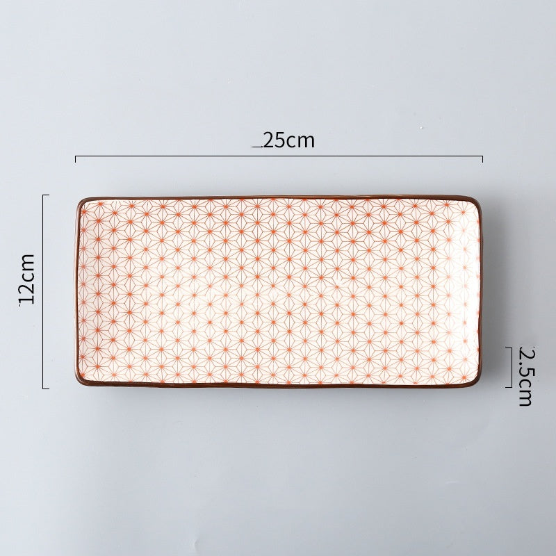 Sakura Delight - Sushi Plate Underglaze Color Rectangular Dish