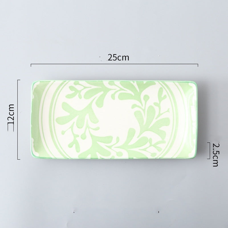 Sakura Delight - Sushi Plate Underglaze Color Rectangular Dish