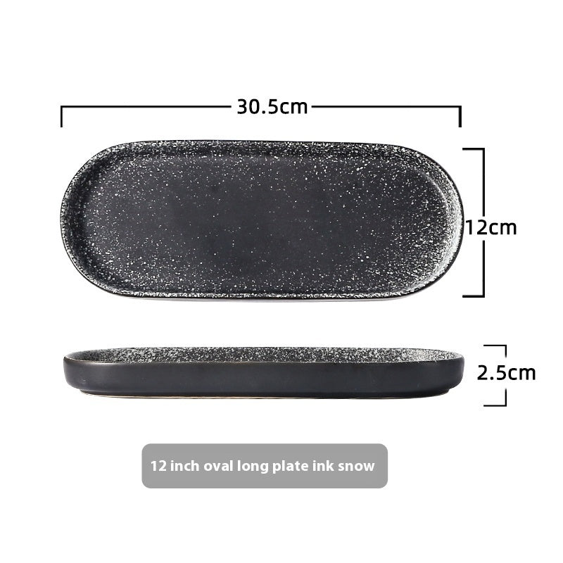 Japanese-style Ceramic Rectangular Sushi Plate