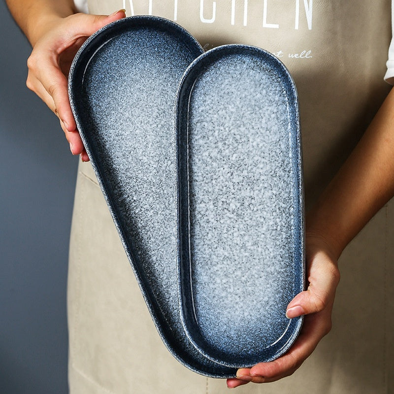 Japanese-style Ceramic Rectangular Sushi Plate