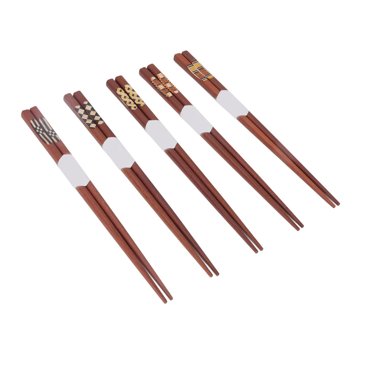 Wooden Chopsticks Red Sandalwood Grooved Pattern Natural and Reusable